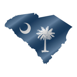 South Carolina Flag Map Vector Image