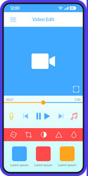 video editing smartphone app interface template vector