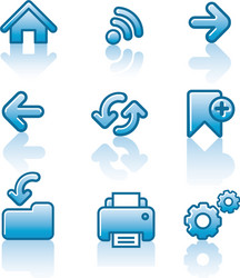 web navigation icon set vector image