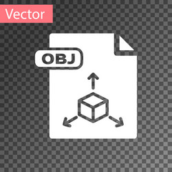 white obj file document download button icon vector image