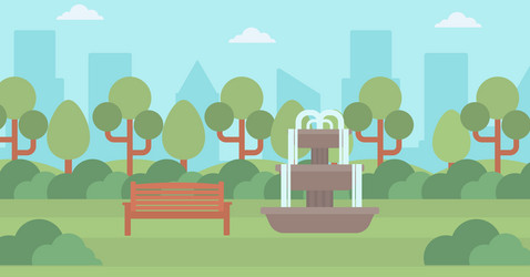 Background of city park with fountain vector