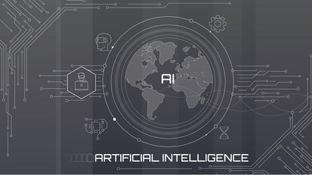 concept of artificial intelligence and global vector image