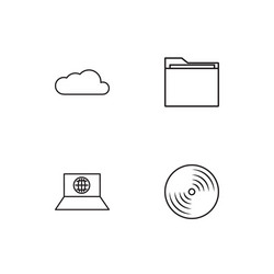 data analytics linear icons set simple outline vector image