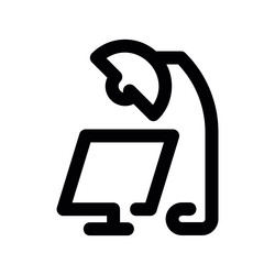 desk lamp illuminating a computer monitor screen vector image