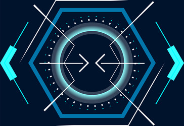 futuristic glowing blue hexagonal user interface vector image