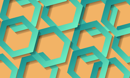 geometric hexagon overlapping layer vector image