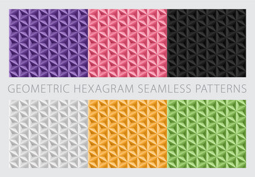 Geometric hexagram seamless patterns vector