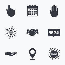 Handshake and Click Icons vector image