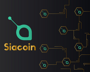 siacoin blockchain cryptocurrency circuit network vector image