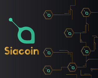 Siacoin blockchain cryptocurrency circuit network vector