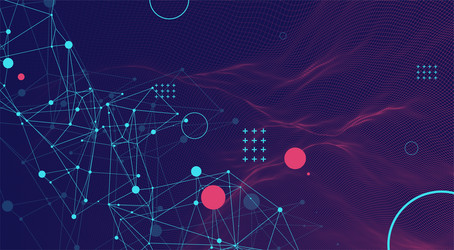 wireframe background with plexus effect vector image