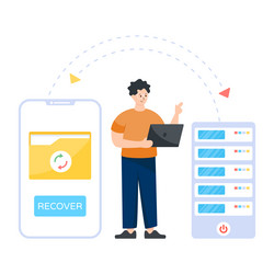 backup server vector image