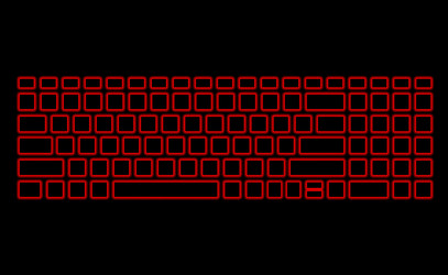 computer keyboard with neon red backlight vector