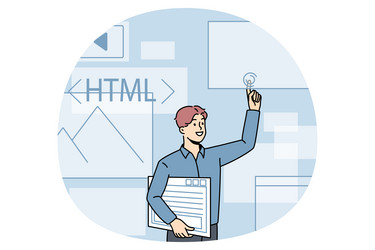 computer programming and html concept vector image