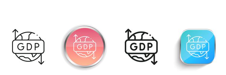 gdp icon thin linear regular and button style vector image