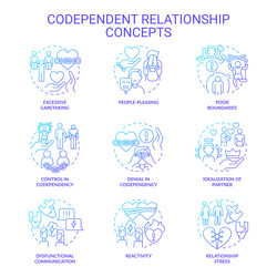 gradient icons representing codependent vector image