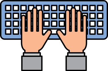 hands programmer typing work keyboard technology vector image