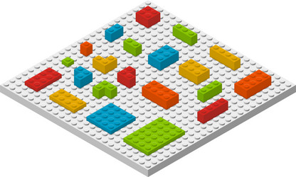 plastic colorful constructor blocks and bricks vector