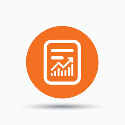 report file icon document page with statistics vector image