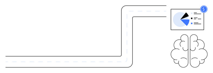 roadmap leading to data analysis and brainstorming vector image