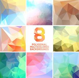 set of abstract polygonal background vector image