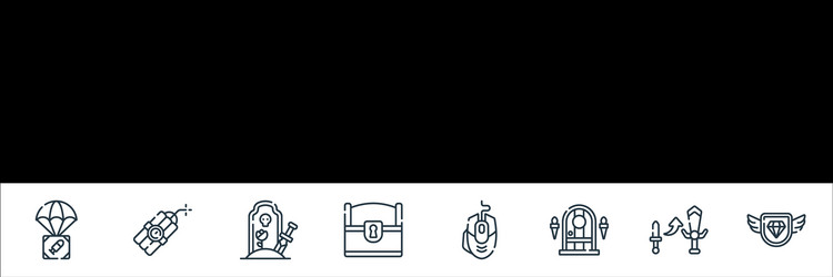 videogame line icons linear set quality vector image
