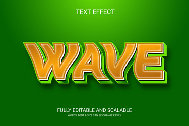 wave 3d text effect design vector image