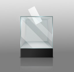 ballot box empty transparent case with voting vector image