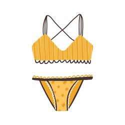 female yellow striped underwear women fashion vector