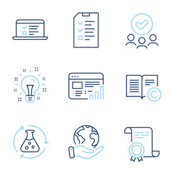 interview web report and chemistry experiment vector image