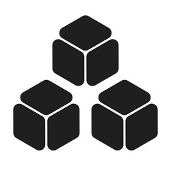 isometric cube element icon cubist abstract 3d vector image