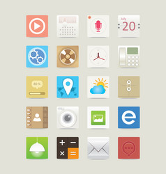 multimedia web and mobile app icons vector