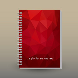 Red Triangular Pattern Notebook Cover vector image