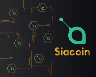 siacoin blockchain cryptocurrency circuit network vector image