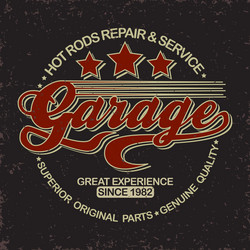 Vintage Hot Rod Garage Emblem Vector Image