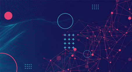 Wireframe background with plexus effect Royalty Free Vector