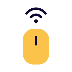 wireless mouse connected to device via bluetooth vector image