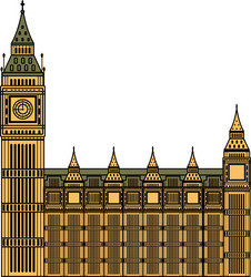 color london clock tower medieval architecture vector