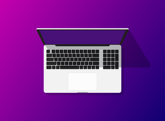 laptop icon in flat style computer on isolated vector image