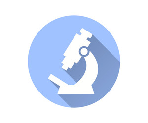 microscope flat icon with long shadow for graphic vector image