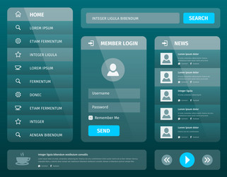 mobile ui template design with login vector image