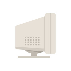 old monitor icon flat computer display vector image