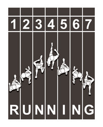 people running top view with text graphic vector image