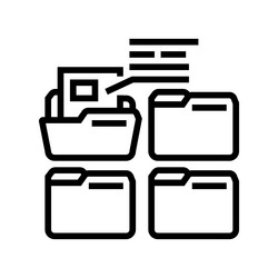 project folder line icon vector image