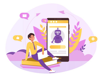Robot Assistant Concept - Efficiency vector image