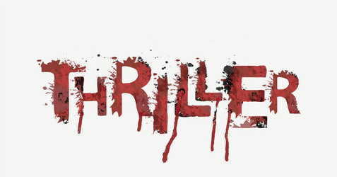 scary lettering thriller on a light background vector