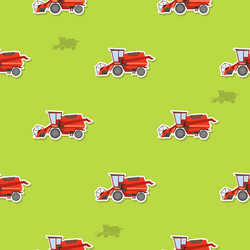 seamless pattern with farm combine vector image