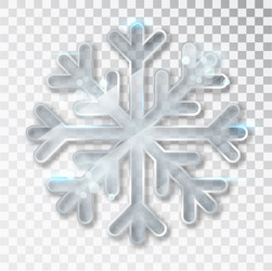 snowflake transparent with shadow isolated vector image