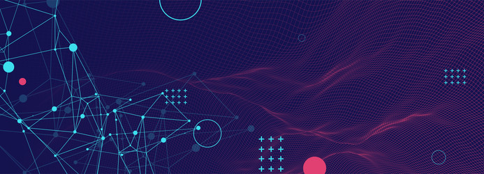 wireframe background with plexus effect vector image