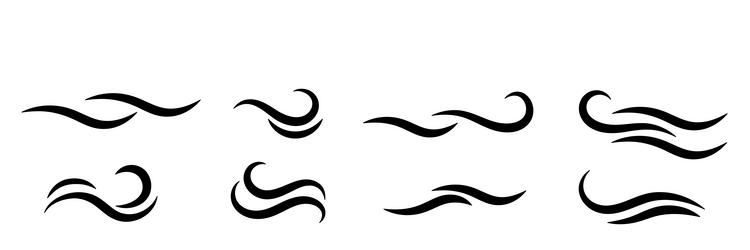 curved abstract wave and flow icon set vector image